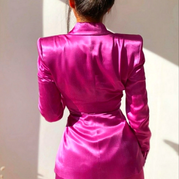 Zara TIED SATIN EFFECT BLAZER bloggers favorite - Picture 10 of 16